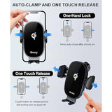 Wireless Car Charger, 15W Qi Fast Charging Auto Clamping Car Phone Holder Charger Mount Vent For Iphone 15 14 13 12 Pro Max 11 Xr Xs X, Samsung Galaxy S24 Ultra S23 S22 S21+ Note 20, Etc