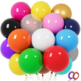 32pcs 18" Large Round Latex Balloons in Assorted Colors for Parties & Events