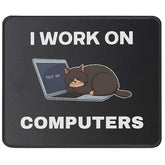 Funny Cats And Computers Funny Cat Mouse Pad For Pet Lovers - Cat Dad Gifts - Gift For Cat Owners, Animal Lovers - Cat Lover T-Shirt - Mouse Mat 9.5 Inch For Working, Gaming