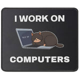 Funny Cats And Computers Funny Cat Mouse Pad For Pet Lovers - Cat Dad Gifts - Gift For Cat Owners, Animal Lovers - Cat Lover T-Shirt - Mouse Mat 9.5 Inch For Working, Gaming