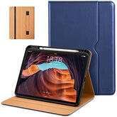 For (A16) 11Th Generation Case 11 Inch 2025, 10Th Generation Case 10.9 Inch 2022, Premium Leather Business Folio Stand Cover With Pencil Holder - Auto Wake/Sleep, Navy Blue