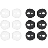 (Fit In Case)Silicone Eartips Skins And Covers Replacement Anti Slip Soft Eartips Compatible With Air Pods 1 & 2 Or Ear Pods Headphones/Earphones/Earbuds, White And Black 6 Pairs Wb6P