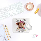 Highland Cow Office Desk Accessories,Small Mouse Pad,Washable Square Cloth Mousepad For Office Laptop Computer,Non-Slip Rubber Base Mouse Pads For Wireless Mouse,9.5X7.9 Inches