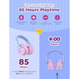 iClever BTH12 Kids Headphones, Colorful LED Lights Kids Bluetooth Headphones w