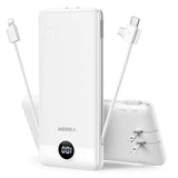 10000mAh Portable Charger for iPhone, Built-in Cables, Fast USB C Power Bank