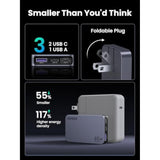 UGREEN Nexode Pro 65W USB C Charger Flat, 3-Port Slim GaN Compact Fast PPS Wall Charger for iPhone 16/15/14, MacBook Air, iPad Pro, Galaxy S24/S23/Note20, Pixel 9/8, Steam Deck