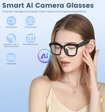 AI Smart Camera Glasses 1080P HD - Bluetooth Video Recording Glasses with Voice Control, Wearable Sport Camera Eyeglasses for Driving, Hiking,