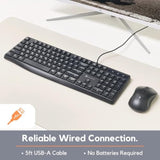 Ergonomic Computer Keyboard Wired - Usb Keyboard For Laptop, Windows Pc Deskto