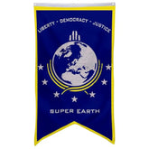 Super Earth Banner Flag Liberty Democary Justice Banner Man Cave Bed Room Home Office Party Decor 30X50 Inch (Blue 1)