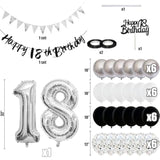 18Th Birthday Decorations For Boys, Blue Happy 18Th Birthday Banner With Navy Blue Silver 18Th Balloons 18 Cake Topper Decor Number 18 Balloon For Girls 18 Year Old Party Decoration