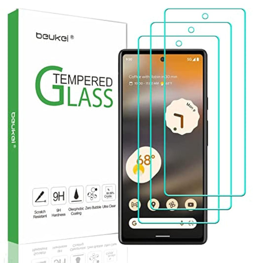 (3 Pack) Compatible For Google Pixel 6A 5G / Google Pixel 6A Screen Protector Tempered Glass,Touch Sensitive,Case Friendly, 9H Hardness