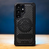 ROKFORM Rugged Case Compatible with Galaxy S25 Ultra, Magnetic Cover with Screw Lock Drop-Tested Armor (Black)