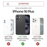 iPhone 16 Plus Case with Slide Camera Cover, Kickstand, Built-in Screen Protector, Black