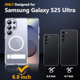 Magnetic Samsung Galaxy S25 Ultra Case, 3 Stand Ways, Military Grade Protection