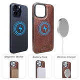 For Iphone 15 Pro Max Wallet Case Compatible With Magsafe Wireless Charging, Rfid Blocking Magnetic Leather Case With Card Slots Holder Kickstand Detachable Wrist Strap 6.7 Inch (Brown)