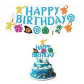 Tropical Birthday Banner–Hawaiian Happy Birthday Banner, Tropical Party Decorations,Cake Topper Decorations– Summer Luau Party Supplies For Kids,Island Adventure Summer Theme