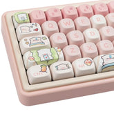 Pbt Keycaps For Mechanical Keyboard - 145 Keys Pink Pig Keycaps, Dye-Sublimati