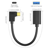 CableCreation Type C to USB 3.0 Adapter, 90 Degree USB C Male to USB A Female OTG Cable Adapter, Compatible with MacBook Pro, Samsung Note 8, Dell XPS 15 etc., 15 cm/Black