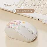 Fluttershy Rechargeable Wireless Mouse - 4-Button Silent Click Mouse With 3 Adjustable Dpi (1000/1200/1600), 2.4Ghz Wireless For Windows/Mac - Compact & Ergonomic Design, Cream