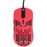 Hati Htm/Ht-M Medium 56G Ultra Lightweight Honeycomb Wired Gaming Mouse, Pixart 3389 Sensor 16000 Dpi, 6 Programmable Buttons, Low Latency, For Pc/Mac (Faze Red)