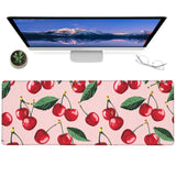 Cute Cherry Gaming Mouse Pad – 12X31.5In Non-Slip Rubber Desk Mat With Sweet Fruit Design – Large Extended Mousepad For Office Home – Deskmat Gifts For Food And Kawaii Decor Enthusiasts Decor