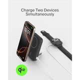 Belkin Portable Charger, Wireless Power Bank 15W 8000 mAh w/ Qi2 - MagSafe Charger w/Built-in Pop-up Kickstand - Compatible w/iPhone 17, Air, Pro, Pro Max, Google Pixel 10, etc. - Black