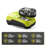 Dsanke P120 14.4V 18V Battery Charger Replacement For Ryobi Charger One+ P117 P118 P119 Lithium-Ion Nicd Nimh Battery P100 P101 P102 P103 P105 P107 P108 Bpl-1815