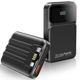 10000Mah Portable Charger With Built-In Cable, Pd 22.5W Fast Charging Usb C Battery Pack, Cell Phone Power Bank Lcd Display For Iphone 16/16 Pro/16 Plus/15/14/13/12/11/X, Samsung, Etc