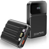 10000Mah Portable Charger With Built-In Cable, Pd 22.5W Fast Charging Usb C Battery Pack, Cell Phone Power Bank Lcd Display For Iphone 16/16 Pro/16 Plus/15/14/13/12/11/X, Samsung, Etc