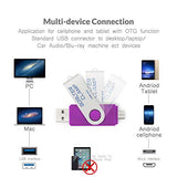 Borlterclamp 32Gb Usb Flash Drive Dual Port Memory Stick, Otg Swivel Thumb Drive With Micro Usb Drive Port For Android Smartphone Tablet & Computer (Purple)