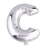 16 Inch Silver Foil Balloons Letters A To Z Numbers 0 To 9 For Prom Wedding Birthday Party Decor (Letter C)