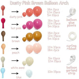 Dusty Pink Brown Balloon Arch Kit: Boho Baby Shower Decor