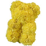 Artificial Rose Teddy Bear Dolls Teddy Bear Toy Artificial Preserved Flower Hand Made Teddy Bear For Valentines Day Mothers Day Birthdays Weddings Gift - Yellow
