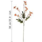 22.8 '' Long 6 Pcs Faux Plum Blossom Artificial Plum Flowers Fake Plum Branches Long Stem Silk Autumn White Plum Silk Simulation Flower Floral Arrangement For Home Wedding Table Decoration Party