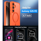 Samsung Galaxy S25 FE Orange Magnetic Case with Shockproof Protection