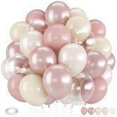12" Dusty Pink Double-Stuffed Balloons Blush & Pearl Party Decor