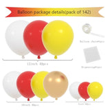Red Yellow White Balloon Garland Arch Kit, 142Pcs Yellow White And Red Balloons Metallic Gold Balloons For Crawfish Theme Birthday Wedding Engagement Anniversary Graduation Beer Bbq Party Decorations