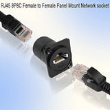 Rj45 Panel Mount Adapter Shielded Rj45 8P8C Female To Female Network Connector