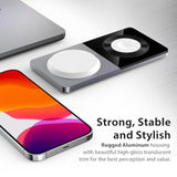3 In 1 Charging Station For Apple Devices: Mag-Safe Charger Stand Fast Charging, Wireless Charger For Iphone 16/15/14/13/12 Series, Apple Watch Series 1-9/Ultra, Airpods Pro,30W Usb Charger (Silver)