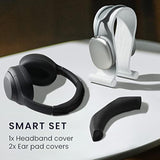 kwmobile Silicone Headband and Ear Pads Cover Set Compatible with Bose QC45 / QC35 / QC25 / AE2 / QC1 - Covers - Black