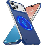 Magnetic Slim Case Fit For Iphone 17 Pro Max Phone Case 6.9"(2025) Ultra-Thin Lightweight Durable Frameless Matte Hard For Magsafe Cover Case With Pull Ring Shockproof Non Slip Rope-Blue