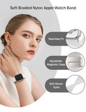 Braided Stretchy Band Compatible with Watch Bands 38mm 40mm 41mm 42mm 46mm 44mm 45mm 49mm for Women Men, Nylon Sport Strap Solo Loop for iWatch