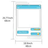 Photo Booth Props Frame, Phone Happy Birthday Party Photo Booth Selfie Picture Frame (Blue)