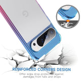 Pixel 9 Pro XL Clear Gradient Case, Slim Shockproof, TPU Bumper - Blue Pink