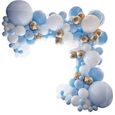 Blue White Gold Balloon Arch Garland Kit - 127Pcs Latex Balloons Set For Graduation Wedding Birthday Baby Shower Party Decoration