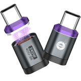 Magnetic USB C to USB C Adapter, 24PIN 240W PD Fast Charging 40Gbps Data Transfer 8K@60Hz Video I Shape Connector Arc-Free Safety 2-Pack