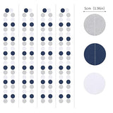 Navy Blue White Silver Paper Garland,52Ft Gender Reveal Hanging Decoration Streamer Banner,Graduation Engagement Christmas Wedding Birthday Party Backdrop Bunting