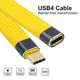 Cy Usb C To Usb C Cable,Usb C Usb4 Extension Cable Slim Flat Male To Female 40