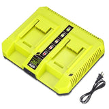 40V Dual Rapid Charger Op401 Op403 Op404 Op406A Op409A Compatible With Ryobi 40V 6Ah Op40601 Op40602 Op4060A1 5Ah Op4050A 4Ah Op4040 3Ah Op4030 2.6Ah Op40261 Op4026A 2Ah Op40201 Battery Charger