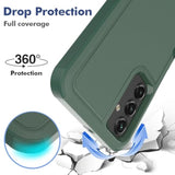 For Samsung Galaxy A15 5G Case: Dual Layer Protective Heavy Duty Cell Phone Cover Shockproof Rugged With Screen Protector - Military Protection Bumper Tough - Samsung Galaxy A15 5G 2024, Dark Green